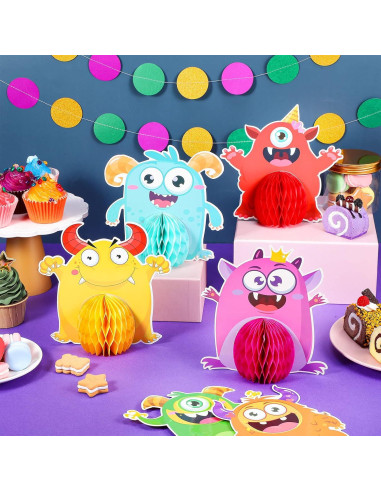 9 Centros de Mesa de Monstruo Pequeño Outus - Decoración Fiesta