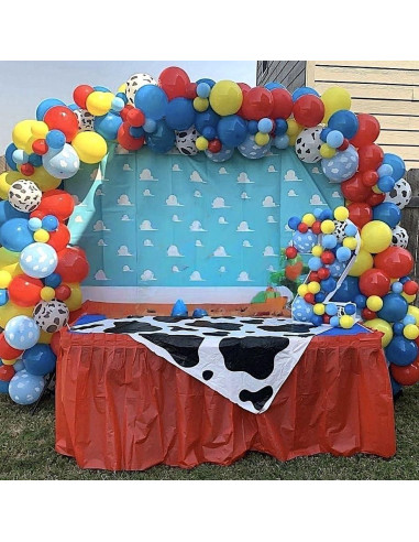 Globos de Fiesta Temática Granja HILAVO 35PC 12" Vaca Nube Azul