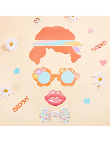 Decoraciones de Fiesta Groovy Cheereveal - 30 Accesorios para Photobooth