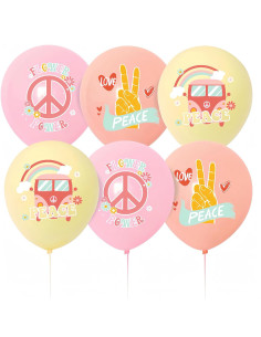 Set de 13 Globos Retro Hippie CYMYLAR para Fiesta 2