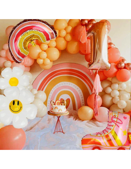 Paquete de 7 Globos de Aluminio Hippie Arcoíris LOONELO Paquete de 7 Globos de Aluminio Hippie Arcoíris LOONELO