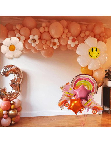 Paquete de 7 Globos de Aluminio Hippie Arcoíris LOONELO