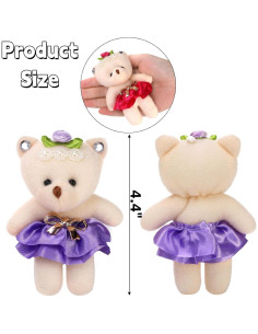 20 Mini Osos de Peluche Covzoe 11.2 cm Multicolores para DIY 2