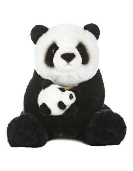 Peluche Panda con Cría Miyoni Aurora 38 cm - Detalle Realista Peluche Panda con Cría Miyoni Aurora 38 cm - Detalle Realista