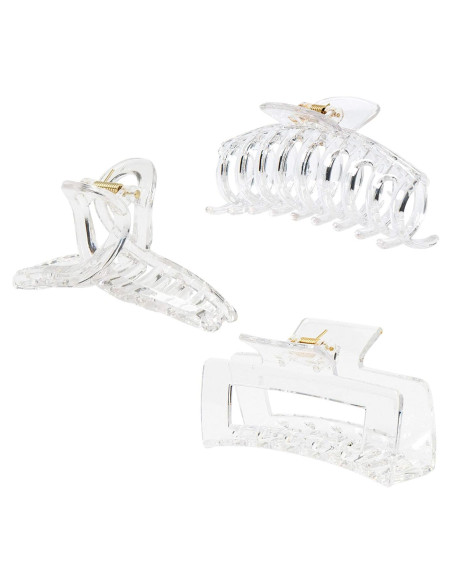 Pinzas Transparentes para Cabello Kitiin - 3 Piezas, Fuerte Sujeción Pinzas Transparentes para Cabello Kitiin - 3 Piezas, Fuerte Sujeción