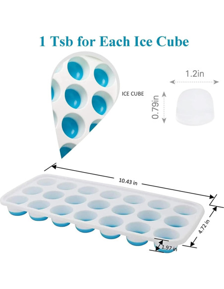 Bandejas de Hielo Select4U con Tapas - 4 Piezas Silicona BPA Free Bandejas de Hielo Select4U con Tapas - 4 Piezas Silicona BPA Free