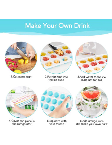Bandejas de Hielo Select4U con Tapas - 4 Piezas Silicona BPA Free