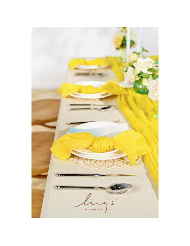Servilletas de Tela Reutilizables Ling's Moment - 48.26 cm - Amarillo Crema (Juego de 10)