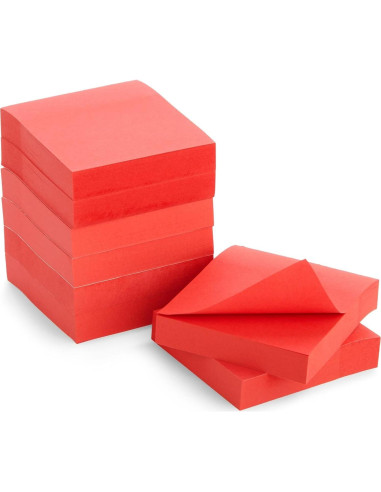 Paquete de 8 Notas Adhesivas Rojas Juvale 7.62x7.62 cm 800 Hojas