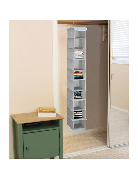 Organizador de Zapatos Colgante Simple Houseware 10 Estantes Gris Organizador de Zapatos Colgante Simple Houseware 10 Estantes Gris