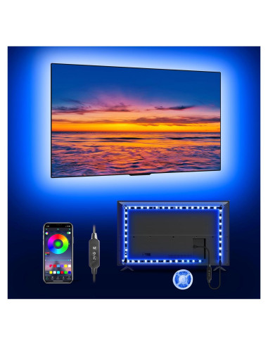 Luces LED MATICOD 5m RGB para TV 140-178cm Control APP