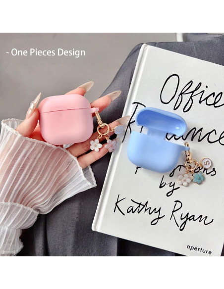 Funda de Silicona Rosa para Airpods 4 Olytop con Llavero