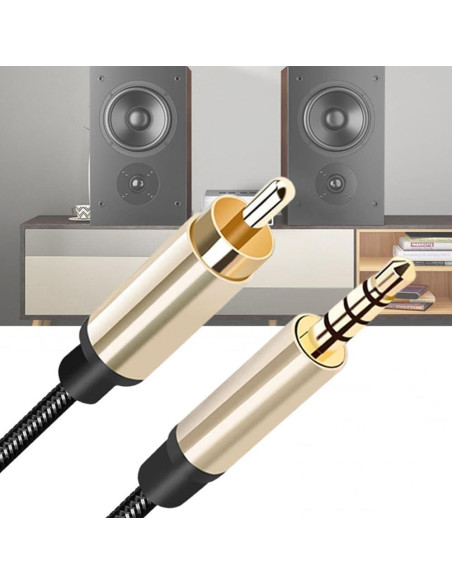 Cable de Audio Coaxial Digital SPDIF RCA a 3.5mm 1.5m Luochahaishi Cable de Audio Coaxial Digital SPDIF RCA a 3.5mm 1.5m Luochahaishi