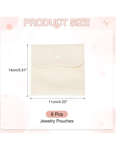 Bolsas de Joyas de Terciopelo PATIKIL 14x11 cm 6 Pcs Beige