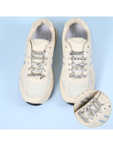 Encantos para Cordones de Zapatillas Cobee - 16 Piezas Plata Encantos para Cordones de Zapatillas Cobee - 16 Piezas Plata