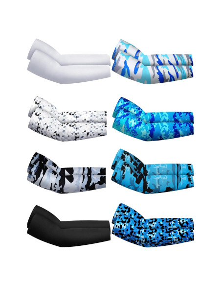 Mangas de Protección Solar UV SATINIOR - 8 Pares para Brazos Mangas de Protección Solar UV SATINIOR - 8 Pares para Brazos