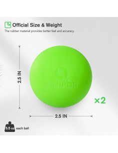 Pelota de Lacrosse OTIIPOR que Brilla en la Oscuridad 2 Piezas 2