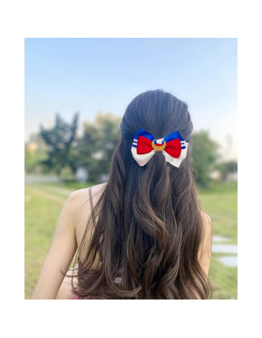 Lazos de Pelo Lunares - Conjunto de 2 Lazos de 9x6.5cm
