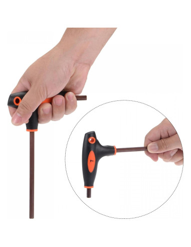 Llave Hexagonal T-Handle uxcell 5mm Acero S2 Doble Extremo 2 Pcs