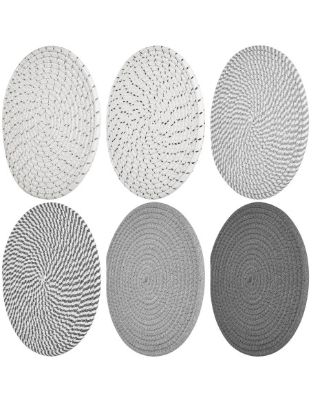 Set de 6 Trivets Redondos Billbotk de Algodón 25.4 cm Set de 6 Trivets Redondos Billbotk de Algodón 25.4 cm