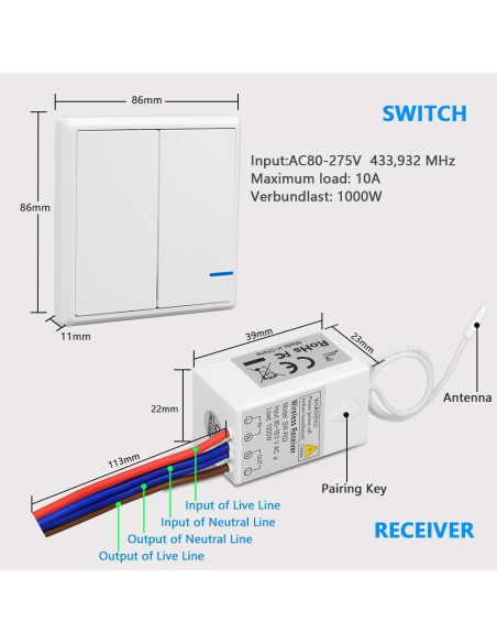 Kit Interruptor y Receptor Inalámbrico Thinkbee IP66 600m Kit Interruptor y Receptor Inalámbrico Thinkbee IP66 600m