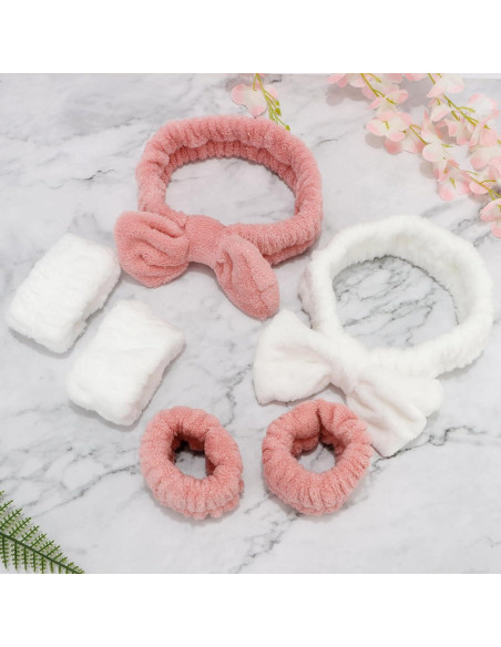 Conjunto de Diadema y Pulsera Canitor Spa - 6 Piezas Blanco/Rosa Conjunto de Diadema y Pulsera Canitor Spa - 6 Piezas Blanco/Rosa