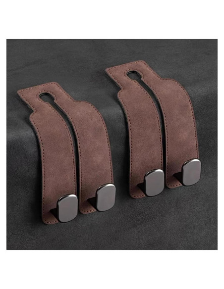 Ganchos de Coche Z-oneMart para Reposacabezas - 2 Piezas Marrón Ganchos de Coche Z-oneMart para Reposacabezas - 2 Piezas Marrón
