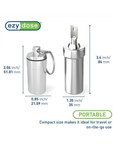 Fob de Pastillas Ezy Dose Acero Inoxidable 2 Compartimentos