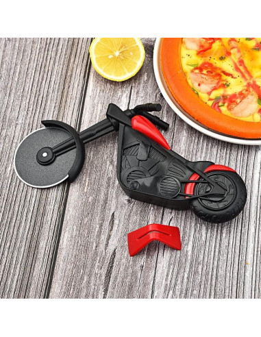 Cortador de Pizza LifHap Acero Inoxidable Motocicleta 22.5 cm