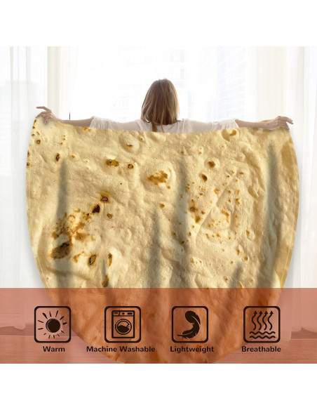 Manta de Tortilla Doble Cara Moonysweet 152 cm Franela Suave Manta de Tortilla Doble Cara Moonysweet 152 cm Franela Suave