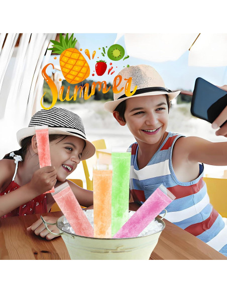100 Bolsas de Helado Desechables FEBSNOW con Embudo 22x4.5cm 100 Bolsas de Helado Desechables FEBSNOW con Embudo 22x4.5cm