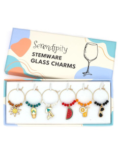 Set de 6 Encantos para Copas de Vino de Verano - Serendipity