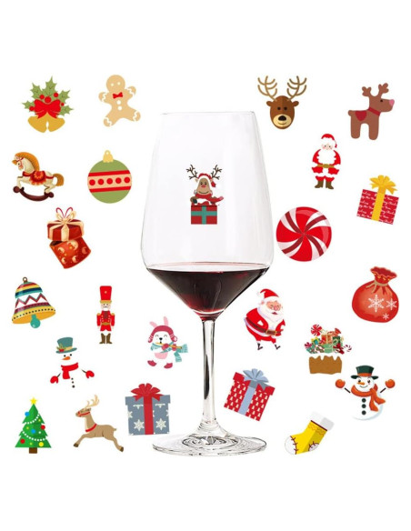Marcadores de Copas de Vino Navidad Furimuk 48 Piezas Marcadores de Copas de Vino Navidad Furimuk 48 Piezas