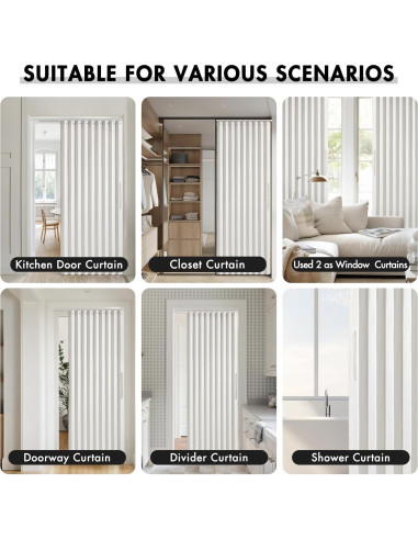 Cortina Magnética Plegable MIULEE 99x198 cm Blanca