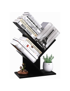 Estante de Libros R RUISHENG 3 Niveles Negro MDF 10 kg
