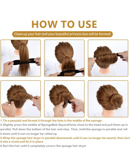 2 Esponjas Hacer Moño BEIQIYA - Accesorios Cabello Negro 2 Esponjas Hacer Moño BEIQIYA - Accesorios Cabello Negro
