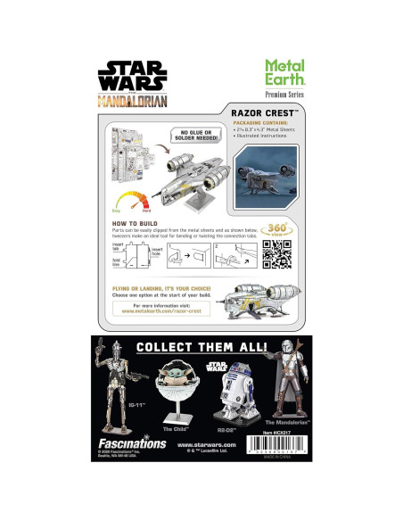 Kit de Modelo 3D Metal Earth Star Wars Razor Crest 14 cm Kit de Modelo 3D Metal Earth Star Wars Razor Crest 14 cm