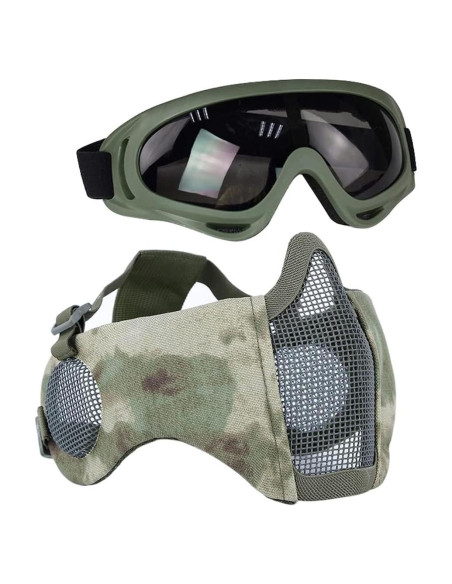 Conjunto de Protección Airsoft AOUTACC - Máscara y Gafas Tácticas Conjunto de Protección Airsoft AOUTACC - Máscara y Gafas Tácticas