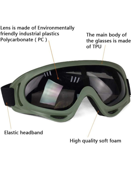 Conjunto de Protección Airsoft AOUTACC - Máscara y Gafas Tácticas Conjunto de Protección Airsoft AOUTACC - Máscara y Gafas Tácticas