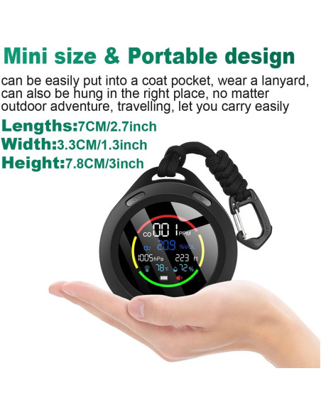 Detector de Monóxido de Carbono Portátil AIRNERGY - Calidad del Aire, O2, CO, Temperatura, Humedad Detector de Monóxido de Carbono Portátil AIRNERGY - Calidad del Aire, O2, CO, Temperatura, Humedad
