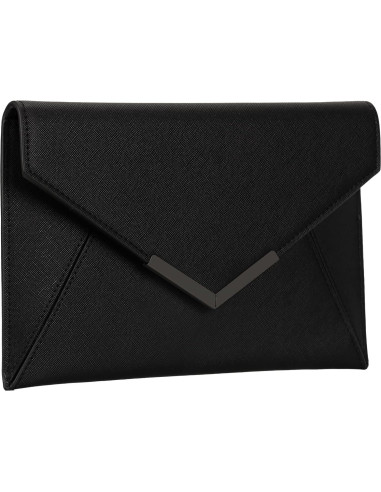Bolso de mano sobre DEXMAY de cuero Saffiano negro mediano