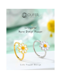 Anillo de Nariz OUFER 20G Oro Diseño Margarita 8mm 2