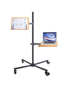 Soporte de Libros Rodante FOLDABALE Ajustable con Ruedas