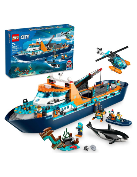 LEGO Barco Explorador Ártico 60368 con Helicóptero y Orca LEGO Barco Explorador Ártico 60368 con Helicóptero y Orca