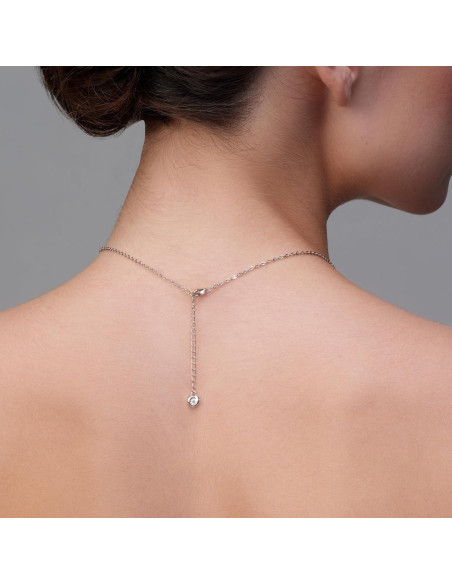Collar Colgante de Moissanita Corazón Plata Esterlina 925 1CT Collar Colgante de Moissanita Corazón Plata Esterlina 925 1CT