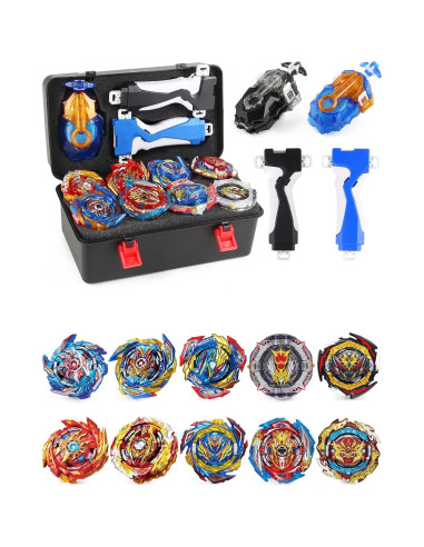 Conjunto de Juguetes Beyblade Desamvap 10 Trompos y Lanzadores