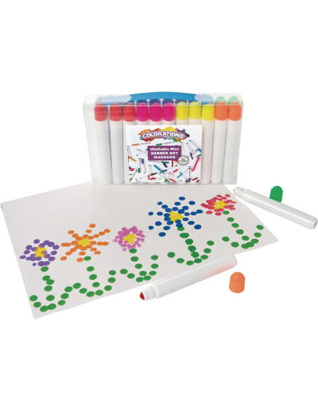 Set de 24 Mini Marcadores de Puntos Coloraciones - Tinta Lavable Set de 24 Mini Marcadores de Puntos Coloraciones - Tinta Lavable