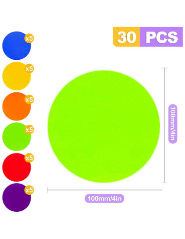 30 Marcadores de Puntos de Poliéster ZeriLion 10.16 cm Multicolor