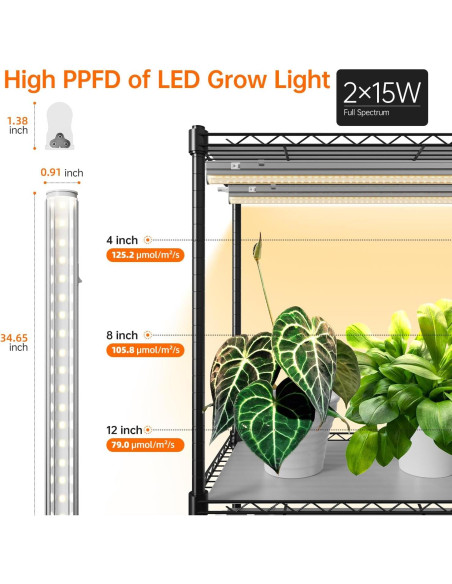 Estante para Plantas Bstrip con Luz de Crecimiento 180cm Estante para Plantas Bstrip con Luz de Crecimiento 180cm