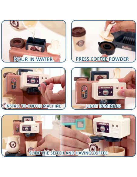 Juguete de Cafetera de Juego Yoliyogo 668-95 3 en 1 para Niños Juguete de Cafetera de Juego Yoliyogo 668-95 3 en 1 para Niños